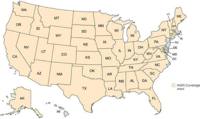 NGFS coverage map